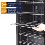 Kühlschrank GK 100– Leiser Getränkekühlschrank mit LED, Touchscreen & Schloss kleiner Flaschenkühlschrank schwarz 100L