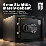 Burggraf Gr. L Tresor für zuhause, Buch-Safe, Hammerschlag, Möbeltresor, 25x35x25cm