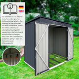 Albatros Profi Gerätehaus L – verzinktes Metall in Anthrazit (RAL 7016) | 202x118x173cm