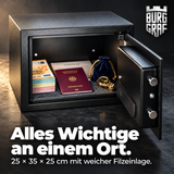 Burggraf Gr. L Tresor für zuhause, Buch-Safe, Hammerschlag, Möbeltresor, 25x35x25cm