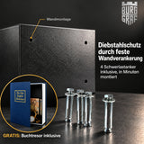 Burggraf Gr. L Tresor für zuhause, Buch-Safe, Hammerschlag, Möbeltresor, 25x35x25cm