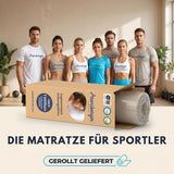 Arensberger LENA Federkernmatratze mit Memoryschaum | Höhe 21cm | Härtegrad H3 | HR Taschenfederkern Matratze | Rollmatratze | ergonomisch
