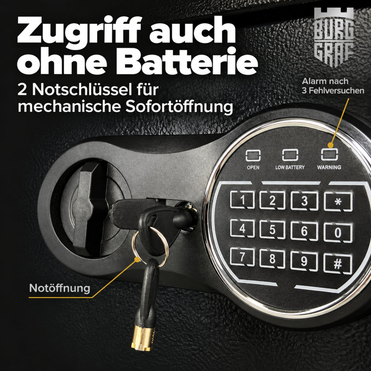 Burggraf Gr. L Tresor für zuhause, Buch-Safe, Hammerschlag, Möbeltresor, 25x35x25cm