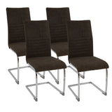 ALBATROS Freischwinger Designerstuhl LUGANO | 4er Set | Schwarz, Grau | Stoff Bezug