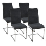ALBATROS Freischwinger Designerstuhl LUGANO | 4er Set | Schwarz, Grau | Stoff Bezug