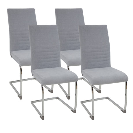 ALBATROS Freischwinger Designerstuhl LUGANO | 4er Set | Schwarz, Grau | Stoff Bezug