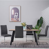 ALBATROS Freischwinger Designerstuhl LUGANO | 4er Set | Schwarz, Grau | Stoff Bezug