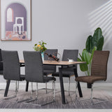 ALBATROS Freischwinger Designerstuhl LUGANO | 4er Set | Schwarz, Grau | Stoff Bezug