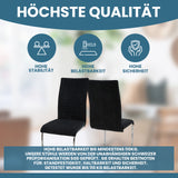 ALBATROS Freischwinger Designerstuhl LUGANO | 4er Set | Schwarz, Grau | Stoff Bezug