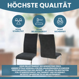 ALBATROS Freischwinger Designerstuhl LUGANO | 4er Set | Schwarz, Grau | Stoff Bezug