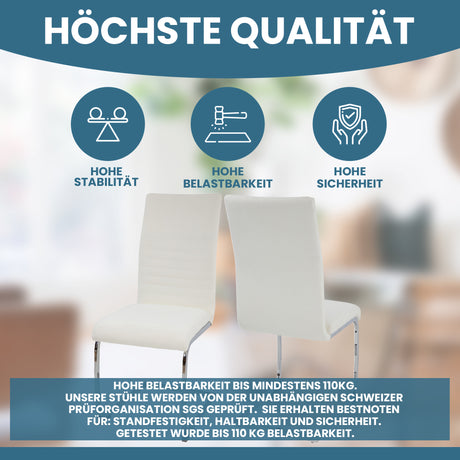 ALBATROS Freischwinger Designerstuhl LUGANO | 4er Set | Schwarz, Grau | Stoff Bezug