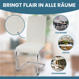 ALBATROS Freischwinger Designerstuhl LUGANO | 4er Set | Schwarz, Grau | Stoff Bezug