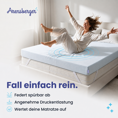 Arensberger Matratzen Topper LUXURY, 10cm hoch Gelschaum und Memory Gel Foam Matratzentopper,