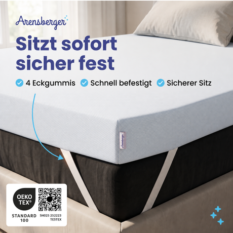 Arensberger Matratzen Topper LUXURY, 10cm hoch Gelschaum und Memory Gel Foam Matratzentopper,