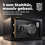 Burggraf Gr. M Safe, Tresor für zuhause, 20x31x20 cm, Buch-Safe, Hammerschlag, Zahlencode