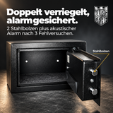 Burggraf Gr. M Safe, Tresor für zuhause, 20x31x20 cm, Buch-Safe, Hammerschlag, Zahlencode