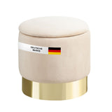 Sitzhocker mit Stauraum NIZZA Sherpa oder Samtbezug