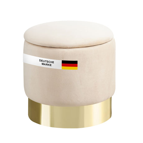 Sitzhocker mit Stauraum NIZZA Sherpa oder Samtbezug