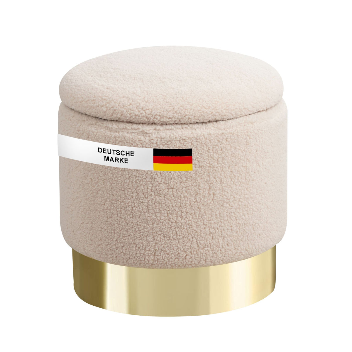 Sitzhocker mit Stauraum NIZZA Sherpa oder Samtbezug