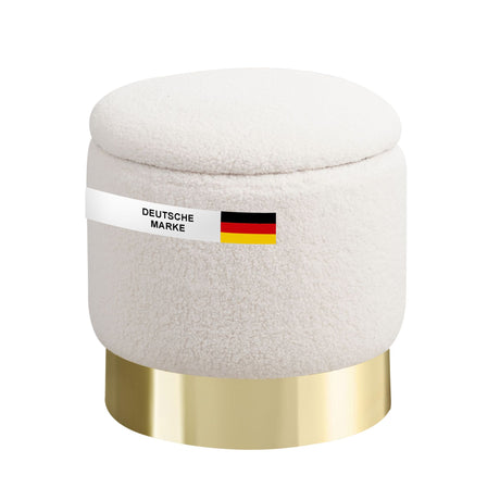 Sitzhocker mit Stauraum NIZZA Sherpa oder Samtbezug