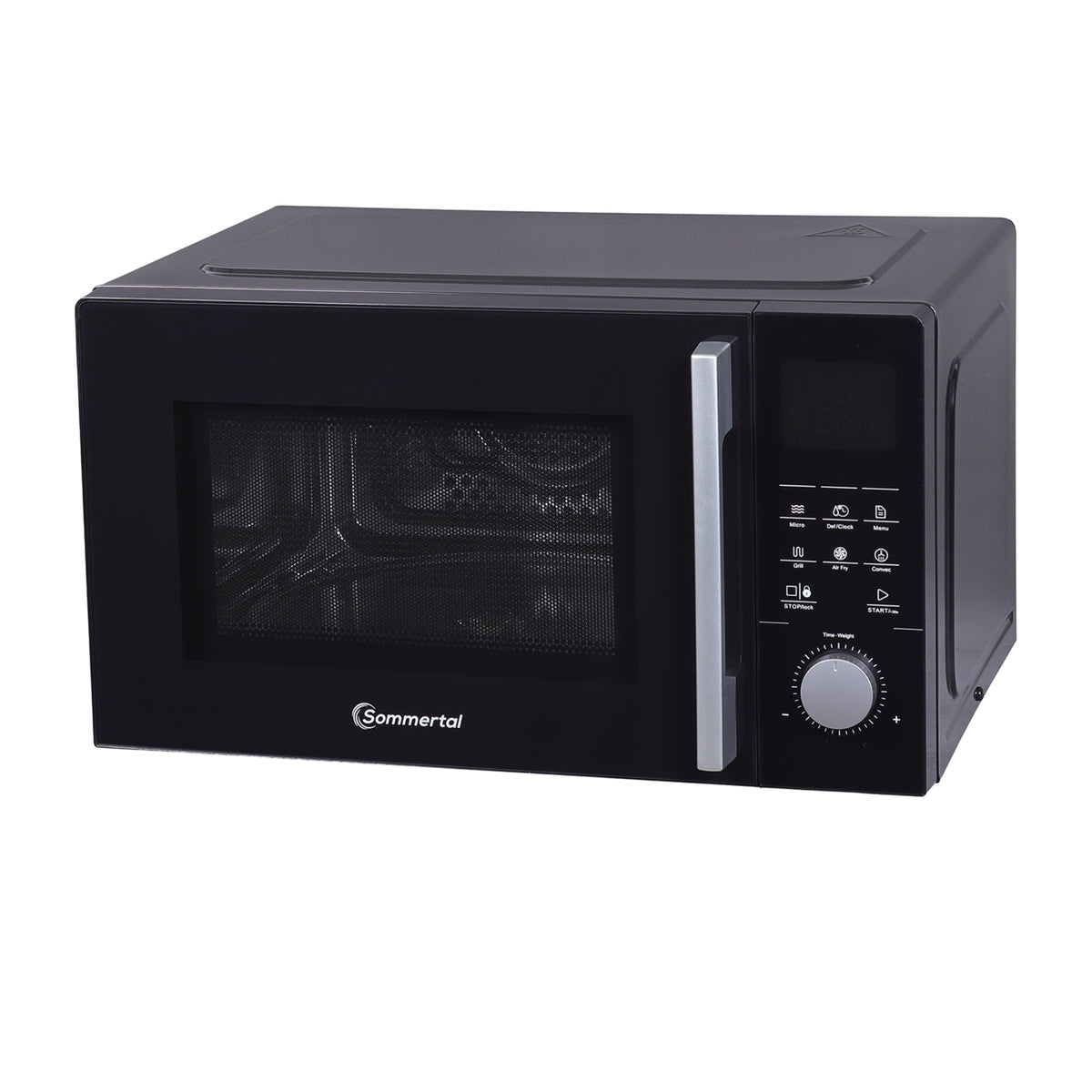 4in1 Mikrowelle MW2200 25L - Touch, Grill, Heißluft, 8 Programme, 60 Min Timer, Kindersicherung, Express-Start, Rost, Crisp-Pfanne