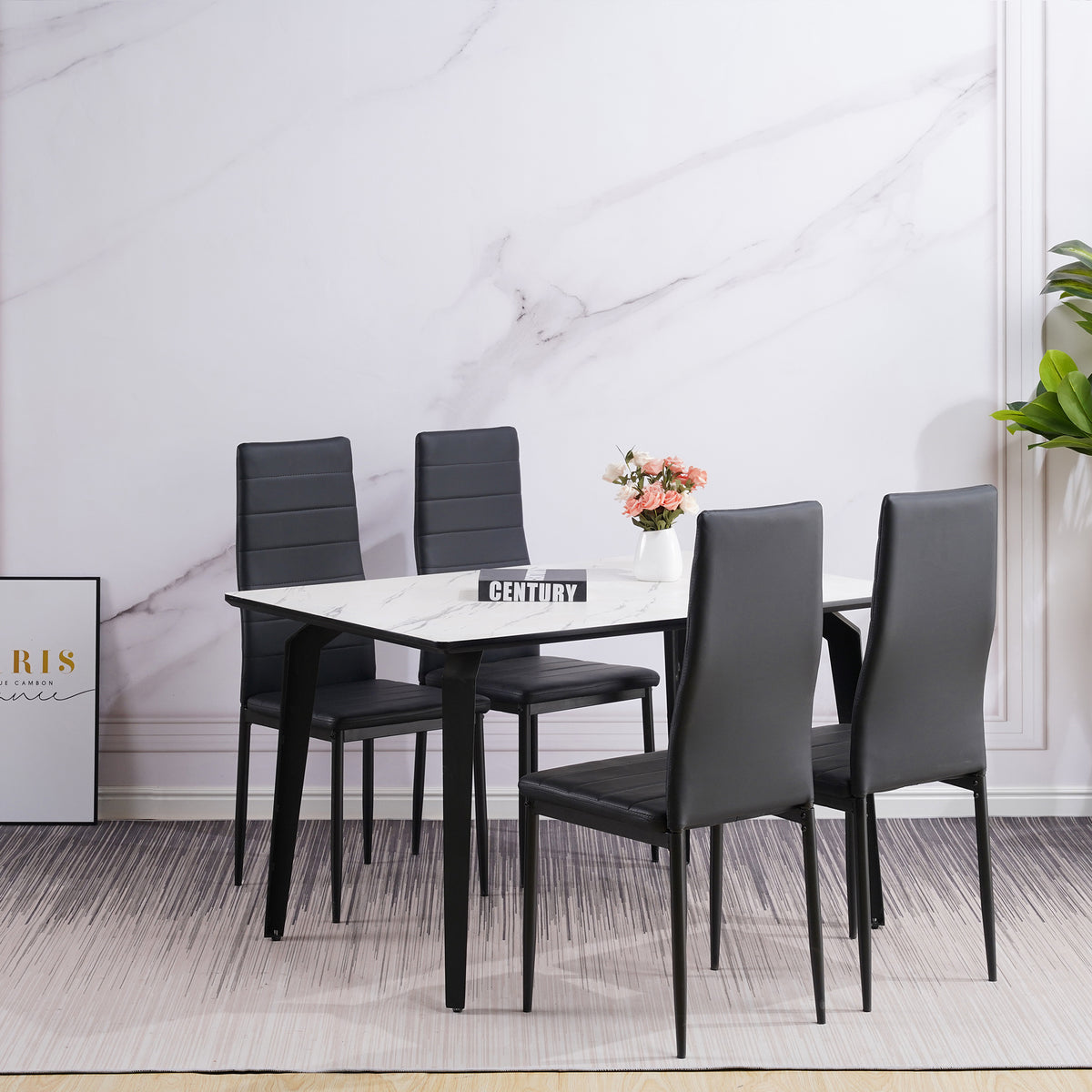 ALBATROS Designer Esszimmerstuhl MILANO | 4er/6er Set | Schwarz, Grau, Beige, Braun, Rot, Weiß | Kunstleder Bezug
