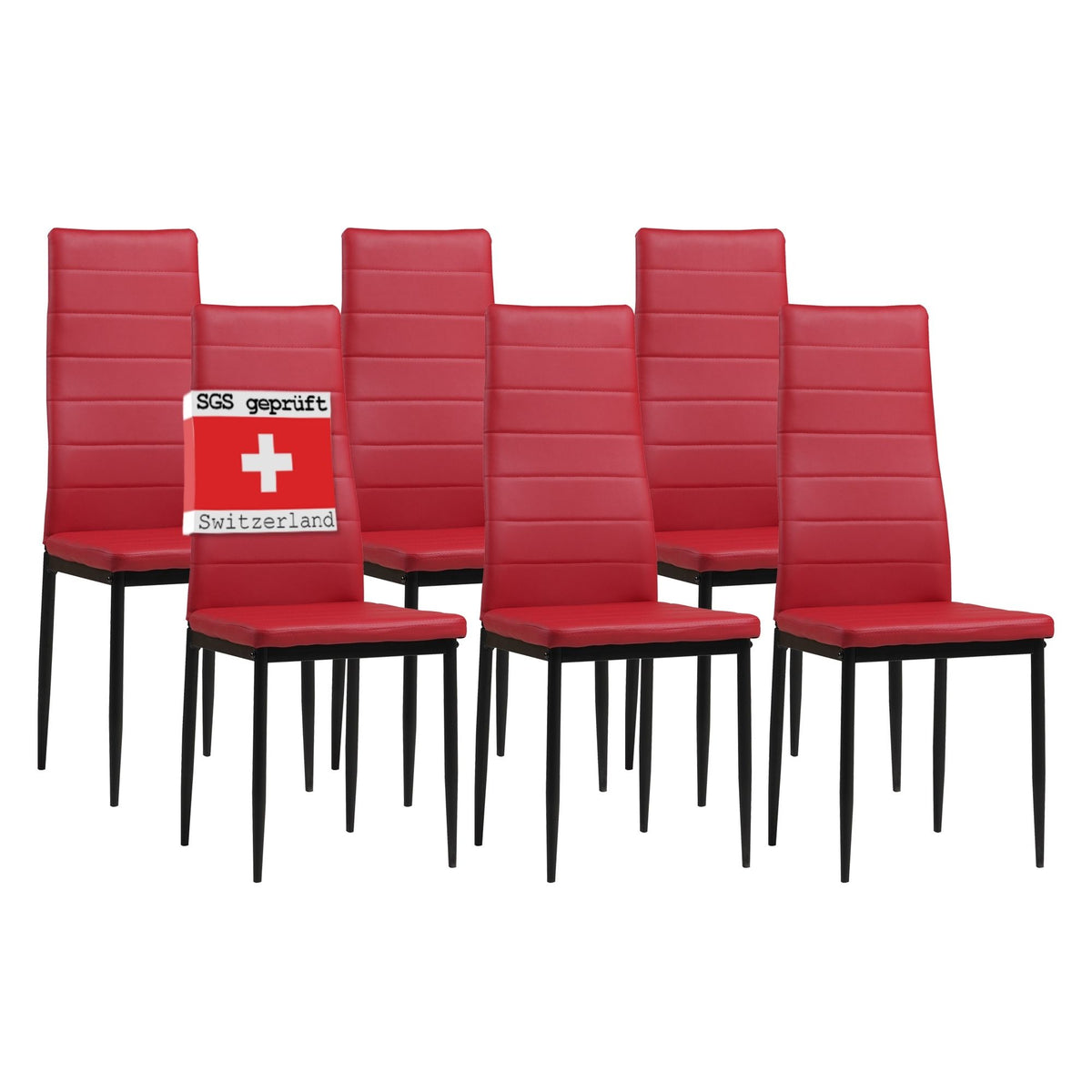 ALBATROS Designer Esszimmerstuhl MILANO | 4er/6er Set | Schwarz, Grau, Beige, Braun, Rot, Weiß | Kunstleder Bezug