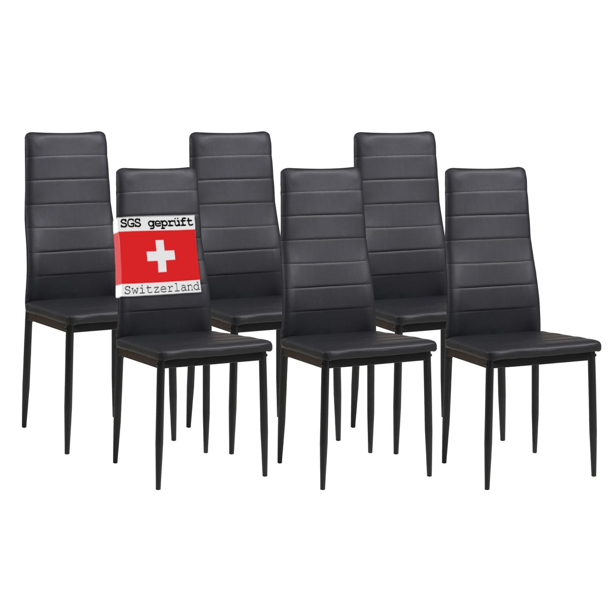 ALBATROS Designer Esszimmerstuhl MILANO | 4er/6er Set | Schwarz, Grau, Beige, Braun, Rot, Weiß | Kunstleder Bezug
