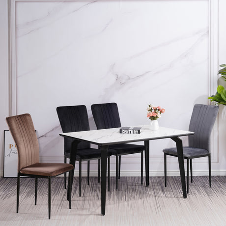 ALBATROS Designer Esszimmerstuhl MODENA | 4er/6er Set | Schwarz, Grau, Braun| Samt Bezug