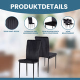 ALBATROS Designer Esszimmerstuhl MODENA | 4er/6er Set | Schwarz, Grau, Braun| Samt Bezug