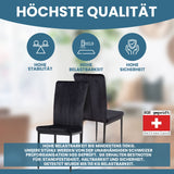 ALBATROS Designer Esszimmerstuhl MODENA | 4er/6er Set | Schwarz, Grau, Braun| Samt Bezug
