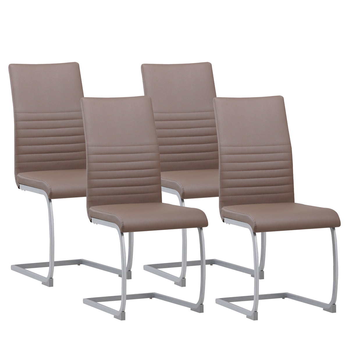 ALBATROS Freischwinger Designerstuhl MURANO | 4er Set | Schwarz, Grau, Beige, Braun, Weiß | Kunstleder Bezug