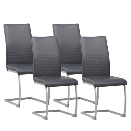 ALBATROS Freischwinger Designerstuhl MURANO | 4er Set | Schwarz, Grau, Beige, Braun, Weiß | Kunstleder Bezug
