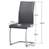 ALBATROS Freischwinger Designerstuhl MURANO | 4er Set | Schwarz, Grau, Beige, Braun, Weiß | Kunstleder Bezug