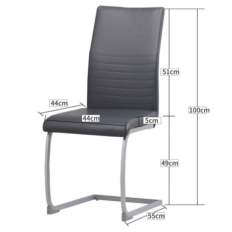 ALBATROS Freischwinger Designerstuhl MURANO | 4er Set | Schwarz, Grau, Beige, Braun, Weiß | Kunstleder Bezug