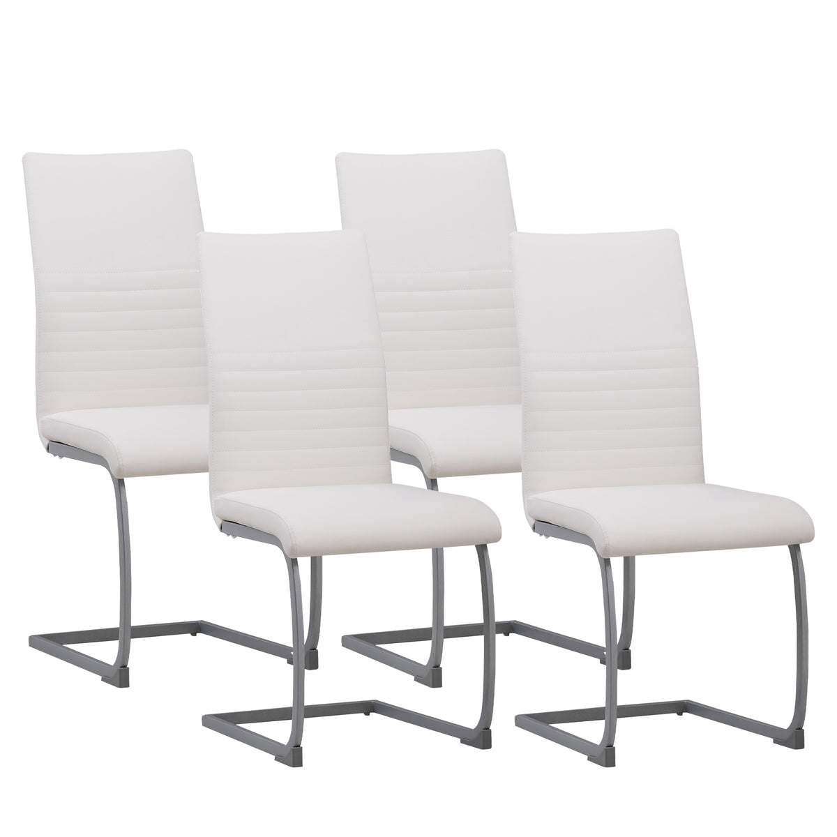 ALBATROS Freischwinger Designerstuhl MURANO | 4er Set | Schwarz, Grau, Beige, Braun, Weiß | Kunstleder Bezug