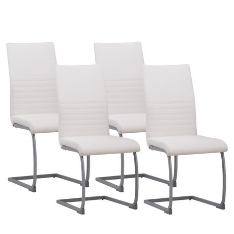 ALBATROS Freischwinger Designerstuhl MURANO | 4er Set | Schwarz, Grau, Beige, Braun, Weiß | Kunstleder Bezug