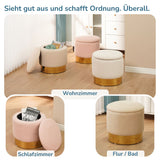 Sitzhocker mit Stauraum NIZZA Sherpa oder Samtbezug