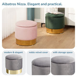 Sitzhocker mit Stauraum NIZZA Sherpa oder Samtbezug