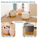 Sitzhocker mit Stauraum NIZZA Sherpa oder Samtbezug
