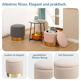 Sitzhocker mit Stauraum NIZZA Sherpa oder Samtbezug