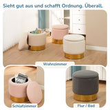 Sitzhocker mit Stauraum NIZZA Sherpa oder Samtbezug