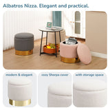Sitzhocker mit Stauraum NIZZA Sherpa oder Samtbezug