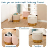 Sitzhocker mit Stauraum NIZZA Sherpa oder Samtbezug