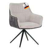 RAVINO Designer Drehstuhl PULA | 1er Set | Grau, Beige | Stoff Bezug