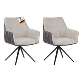 RAVINO Designer Drehstuhl PULA | 1er Set | Grau, Beige | Stoff Bezug