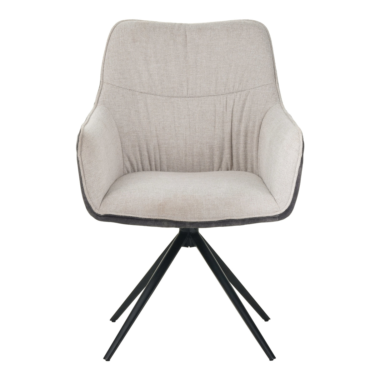 RAVINO Designer Drehstuhl PULA | 1er Set | Grau, Beige | Stoff Bezug