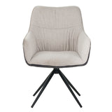 RAVINO Designer Drehstuhl PULA | 1er Set | Grau, Beige | Stoff Bezug