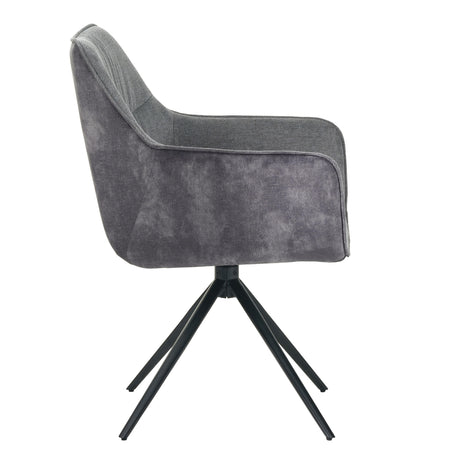 RAVINO Designer Drehstuhl PULA | 1er Set | Grau, Beige | Stoff Bezug
