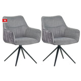 RAVINO Designer Drehstuhl PULA | 1er Set | Grau, Beige | Stoff Bezug